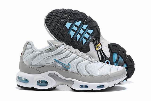 Nike Air Max Plus Tn Men's Running Shoes White Grey Blue-34